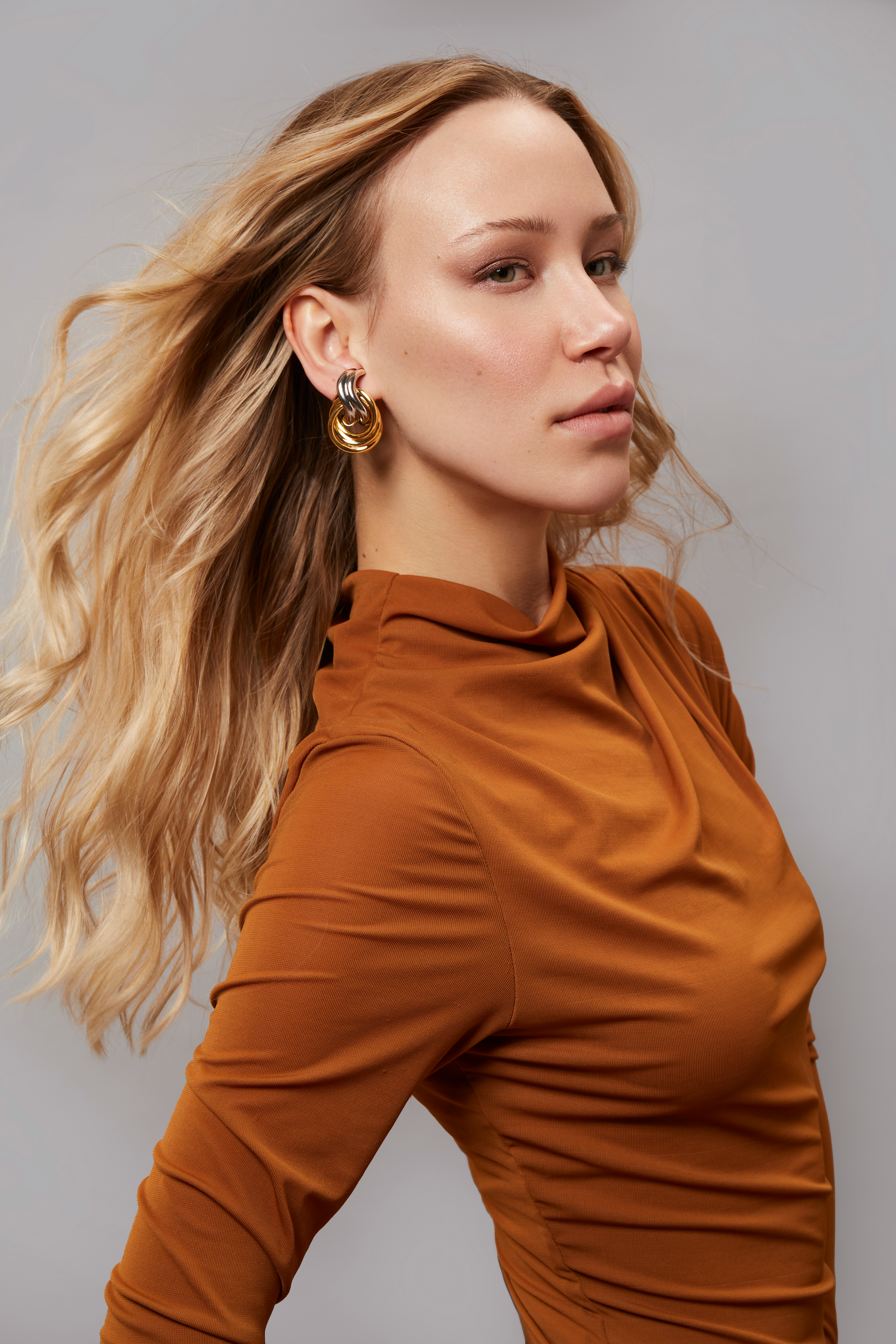 Charlette – Gold and Silver Twist Earrings