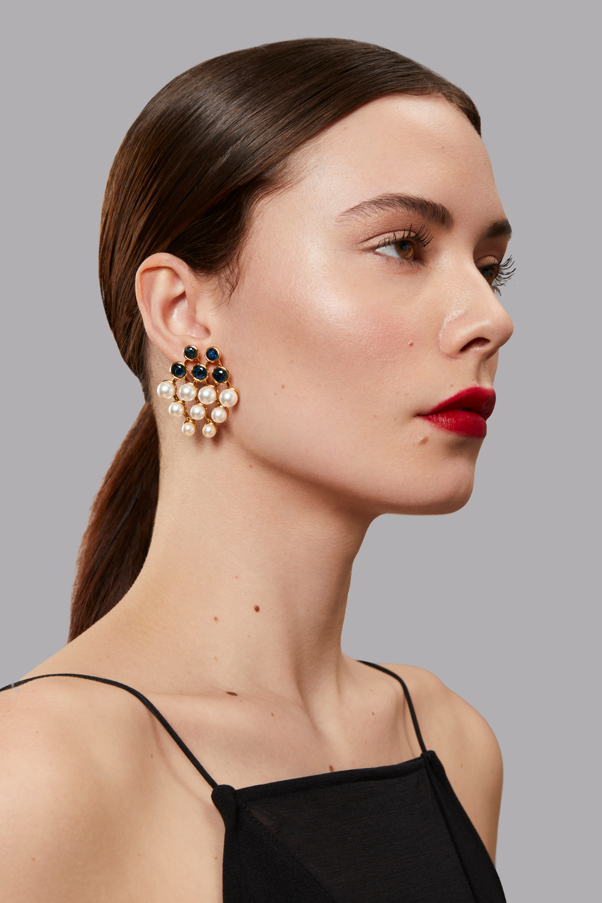 Lola Gem & Pearl Cluster Earrings