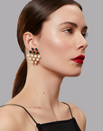 Lola Gem & Pearl Cluster Earrings