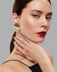 Lola Gem & Pearl Cluster Earrings