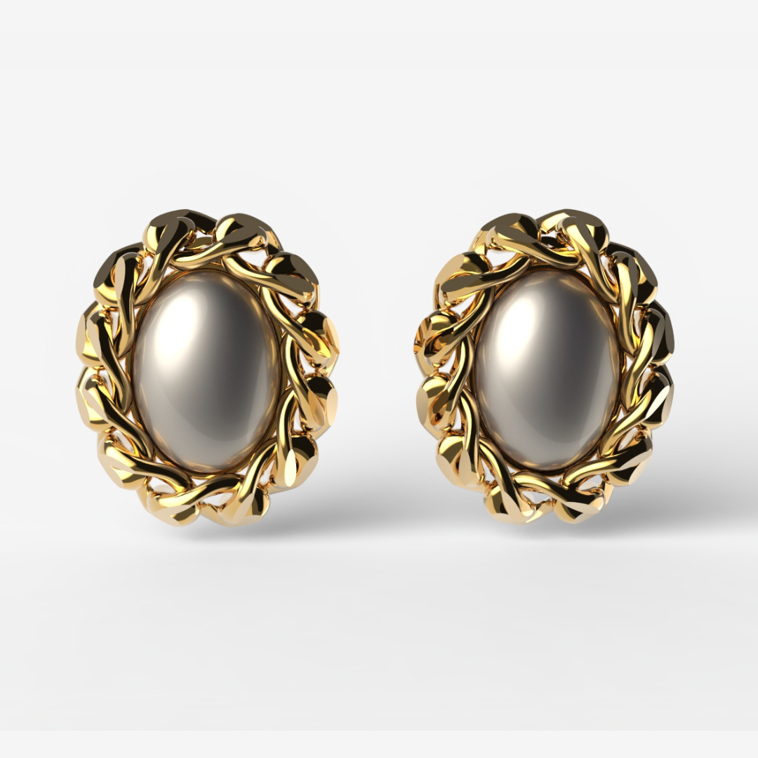 Elise – Gold & Pearl Earrings