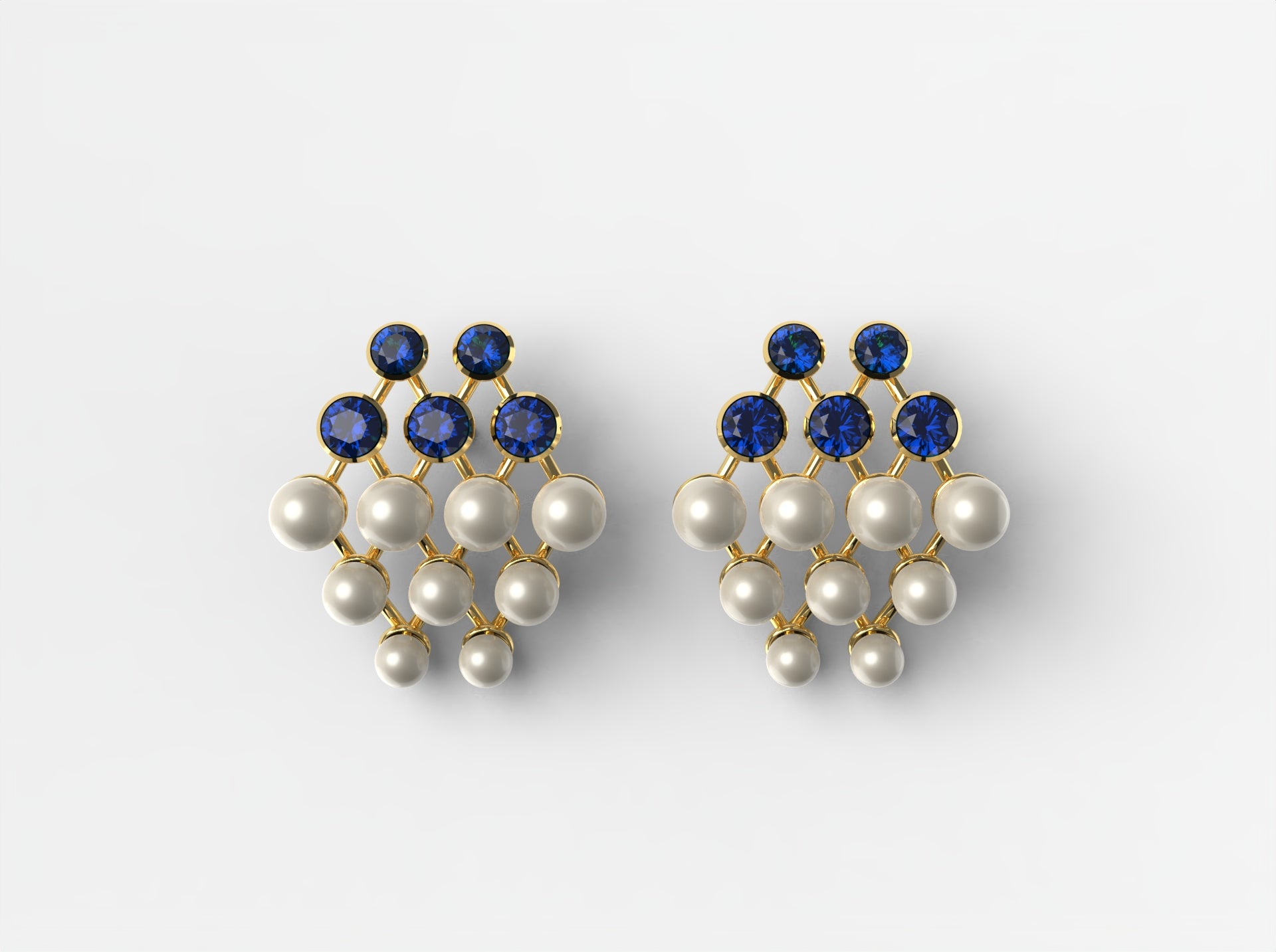 Lola Gem & Pearl Cluster Earrings